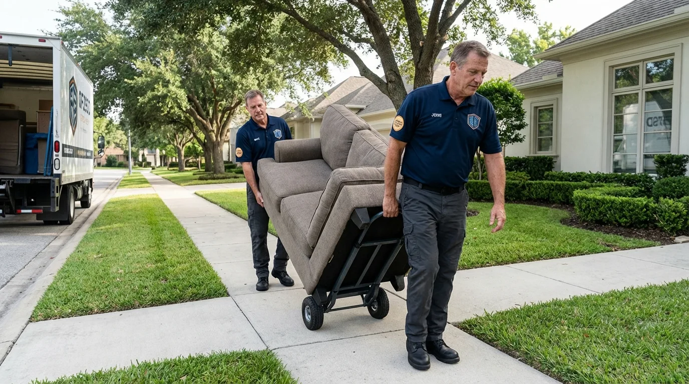 Local residential moving crew loading furniture in Granite Falls, MN